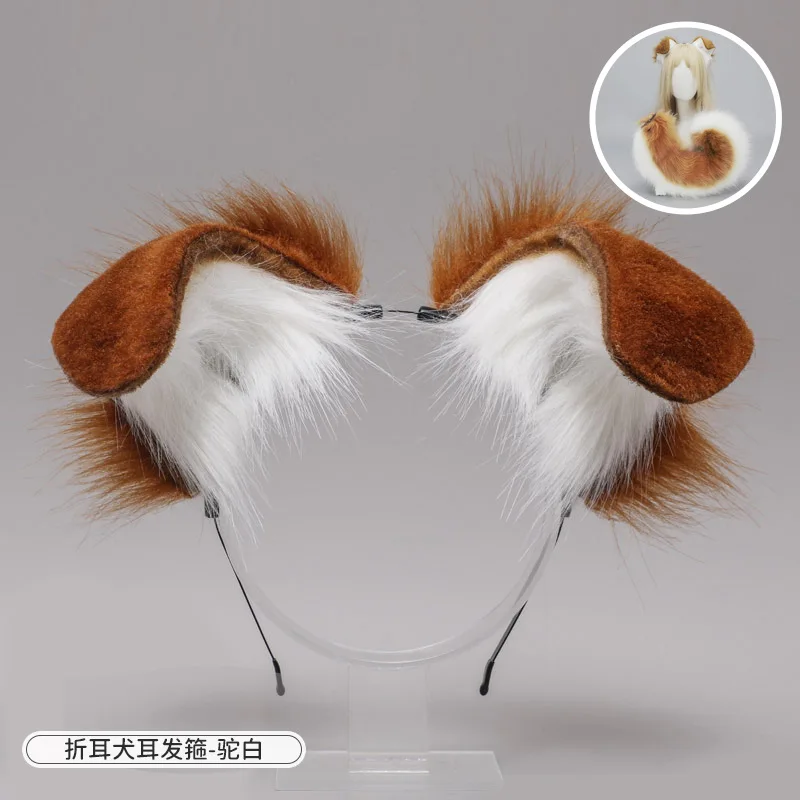 2Pcs/set Shepherd Dog Ear Hairband Tail Shiba Lnu Ear Plush Animal Dog Role Playing Cosplay Accessories Pet Puppy Ear Tail - view 5