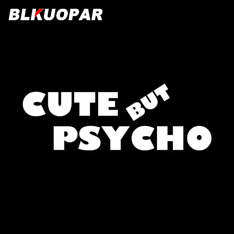 BLKUOPAR Stiker Mobil Grafis Laser Lucu Tapi Psiko, Tahan Air, Pelindung Sinar Matahari, Vinyl, Die Cut, untuk Motor, Papan Selancar, Rumah Tangga