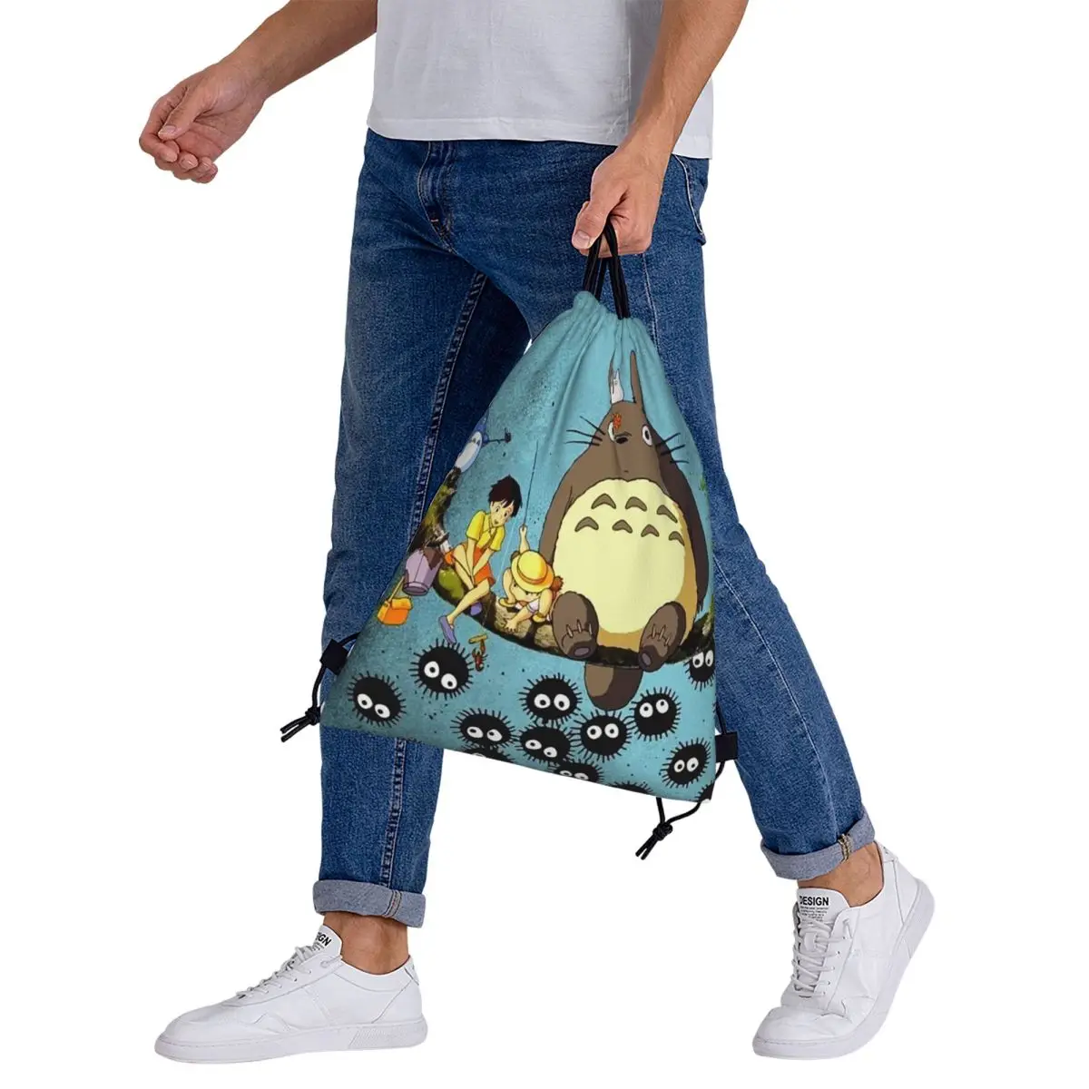 Soot Studio ジブリバックパックファッションポータブル巾着バッグスポーツバッグブックバッグ男性女性学生用