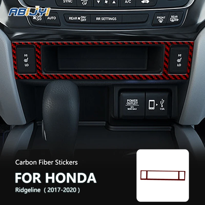 

Carbon Fiber Center Heated Seat Button Stickers Decorative For Honda Ridgeline 2017 2018 2019 2020 Car Interior Accessories