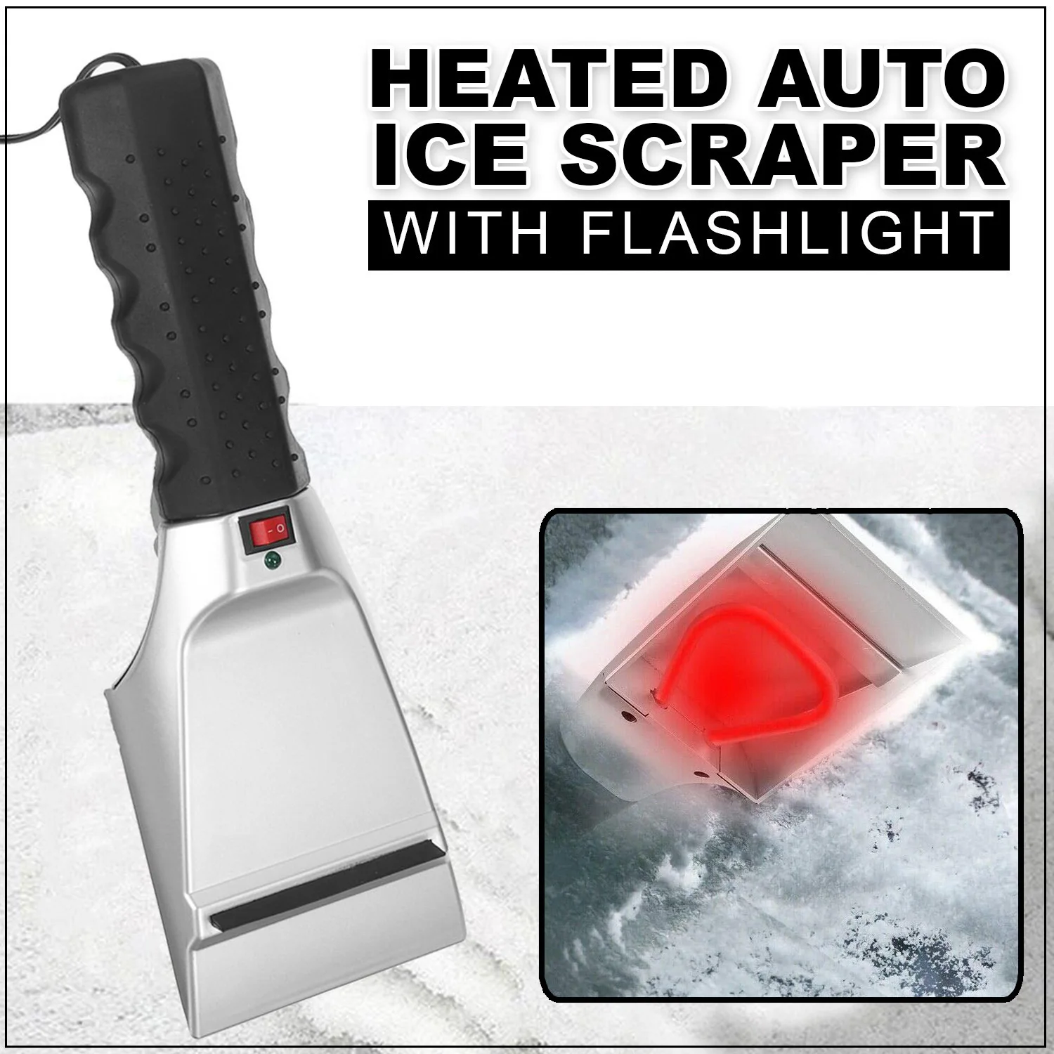 Winter Auto Ice Scraper For Car Windscreen 12V Usb Electric Heated Windscreen Deicer With Non-Slip Handle Snow Shovel For Window