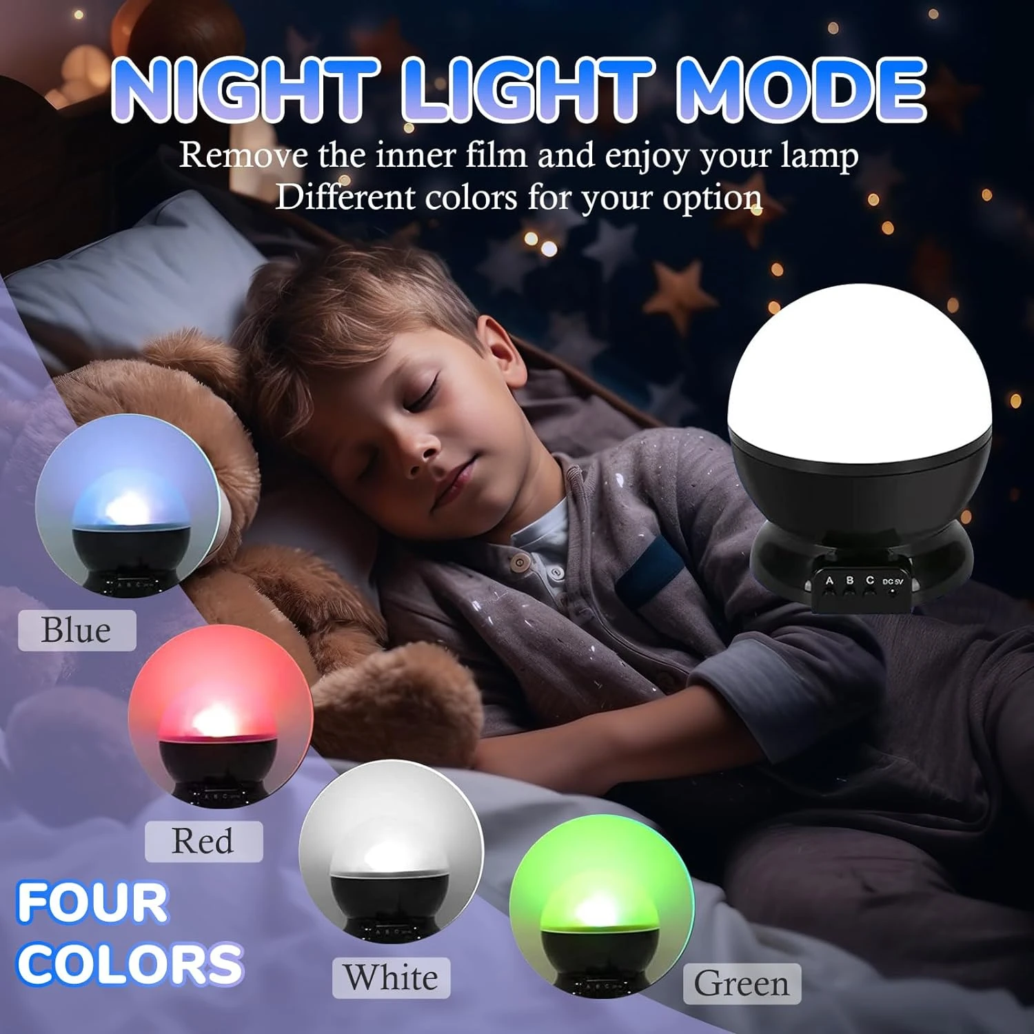 Stunning Rotating Star Lamp Enhances Your Child's Bedroom Decor with Gentle Light for a Tranquil Bedtime Routine - Perfect Gift 