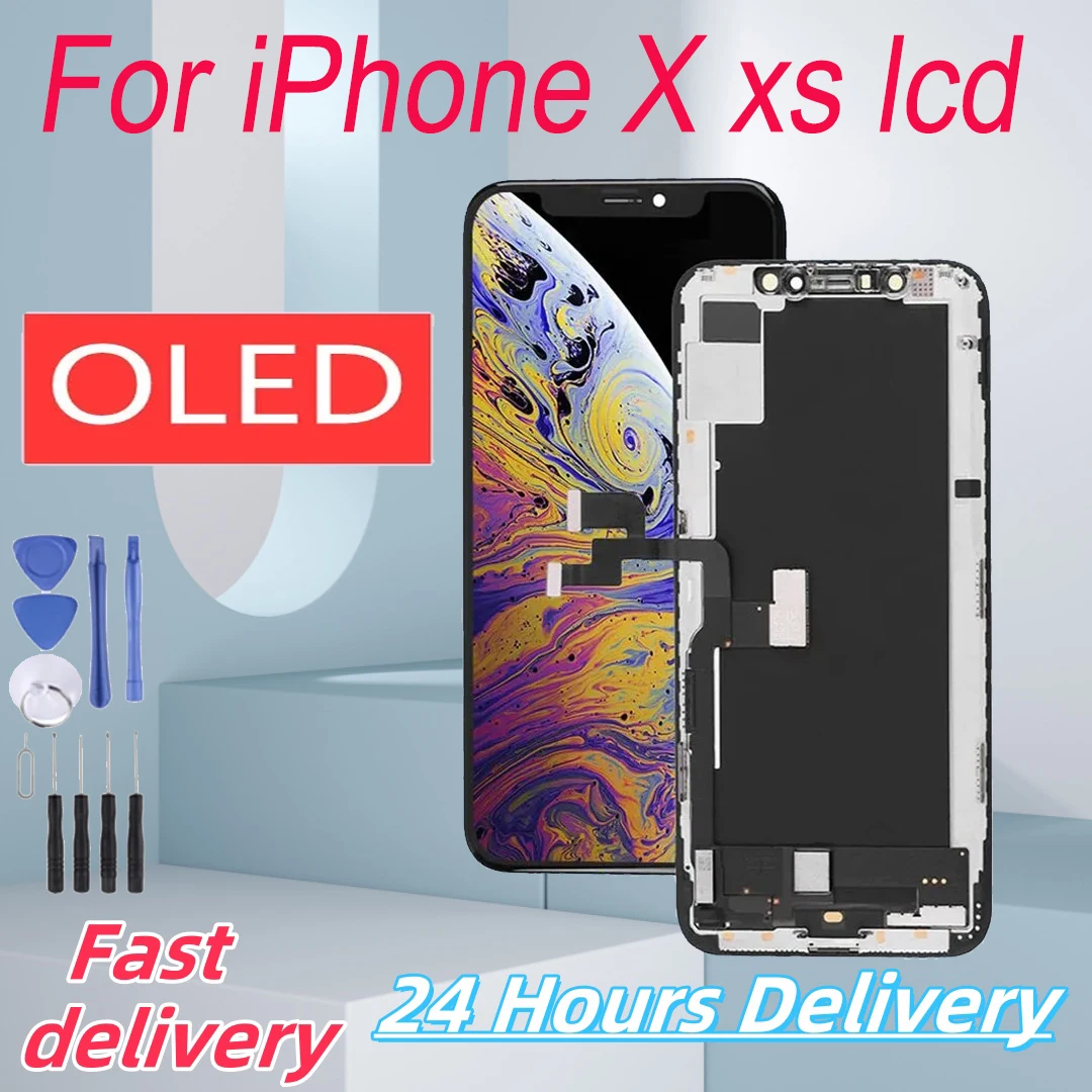 100% Test For Iphone X xs xsmax OLED LCD Display Touch Screen For iPhone XS LCD Touch Digitizer Assembly Replacement