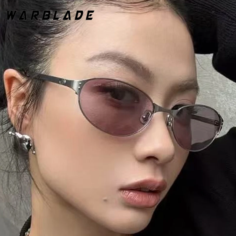 

New Luxury Metal Oval Frame Senior Punk Women's Sunglasses Fashion Designer Men Sunglass Summer Travel Drive Party Eyewear UV400