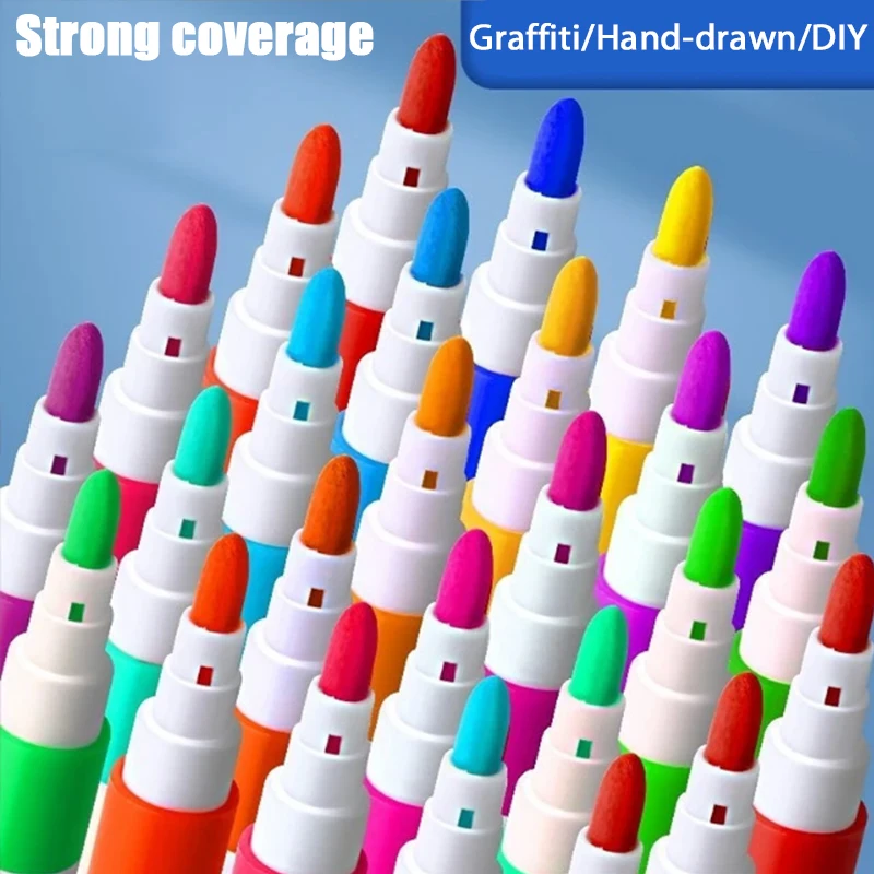 Acrylic Brush Markers Set with Portable Case, Liquid Ink Art Acrylic Paint Markers Set for Art and DIY Craft image 6