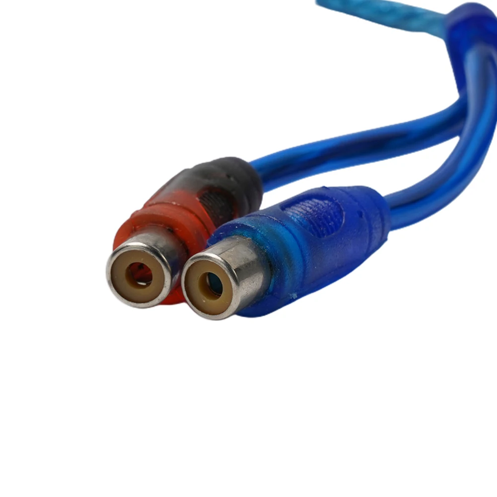 1pc 30cm 2 RCA Female To 1 RCA Male Splitter Cable For Car Audio System Subwoofers Portable Speakers DVD Auto Accessories