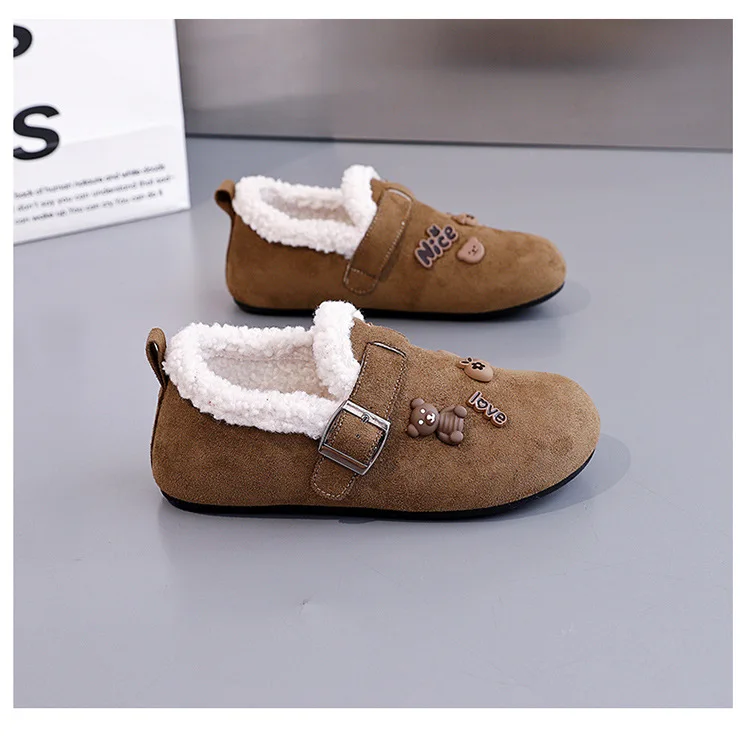 الشتاء المخملية المرأة الكرتون المتسكعون الدافئة ومريحة المنخفضة قطع الأحذية القطنية المألوف قدم واحدة حذاء كاجوال مسطح #2