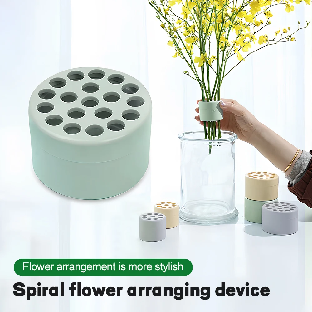 Rotatable Spiral Flower Arranging Device Plastic Flower Stem Holder Vase Insert DIY Floral Arrangement Tool for Bouquet Tulip