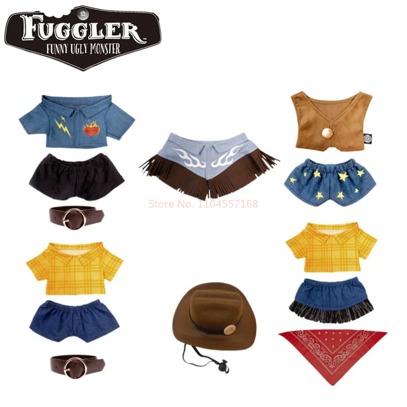 

Fuggler Official Cowboy Tooth Monster Plush Doll Western Outfit Set Cute Soft Stuffed Collectible Toy Gift