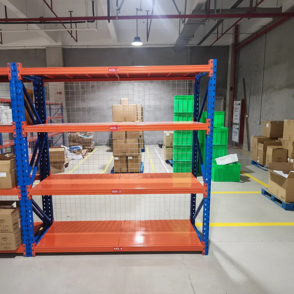 Industrial Garage Rack, 2000x600x2025mm Q235 Cold-Rolled Steel Warehouse Storage Shelving, Powder Coated Steel Storage Rack