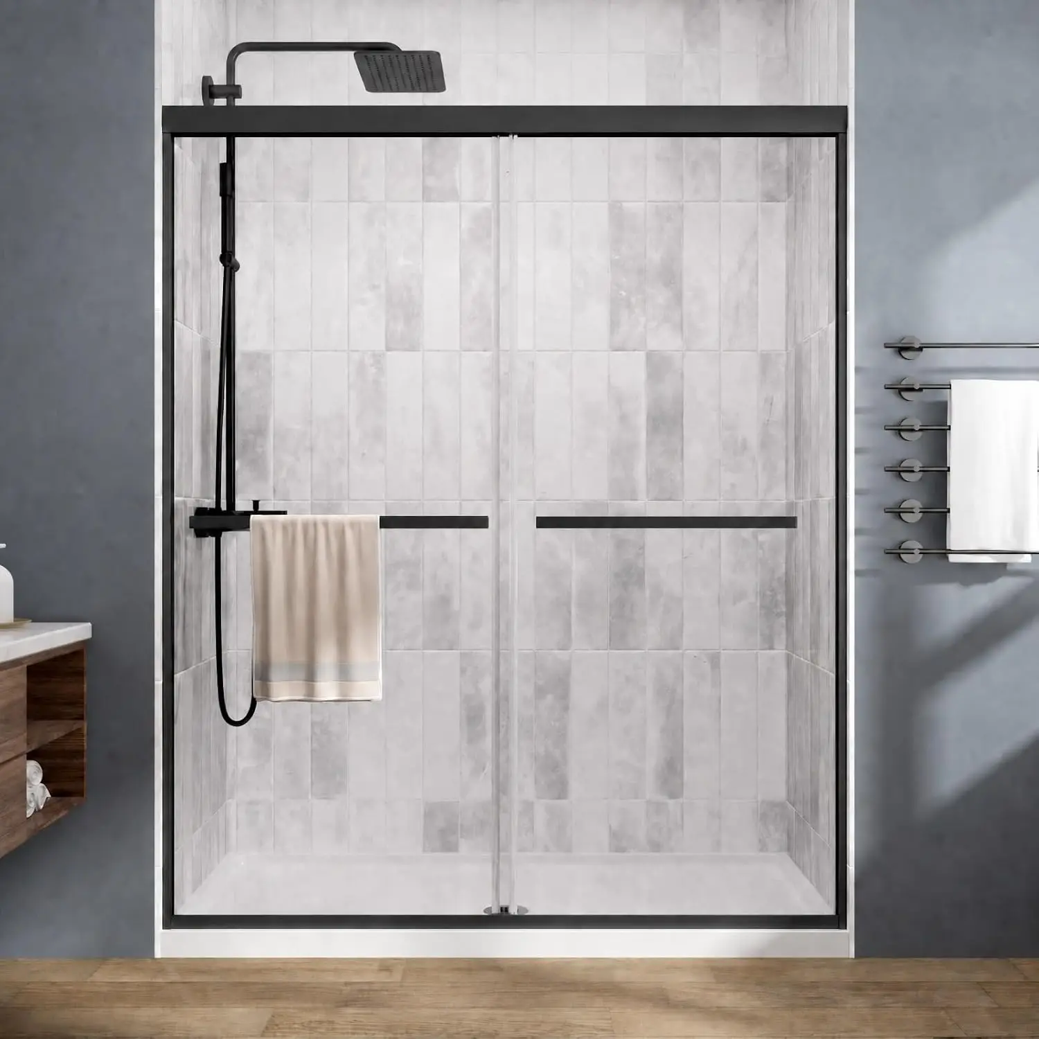 Double Sliding Shower Door,44-48