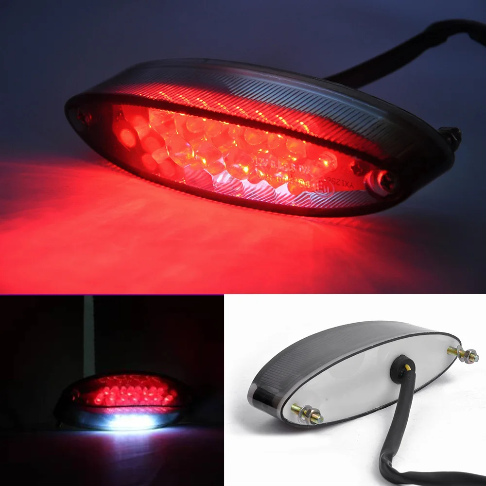 

Motorcycle 28 LED Brake Stop Tail Light ATV Dual Sport Smoke License Plate For Honda For Harley Motorcycle Accessories