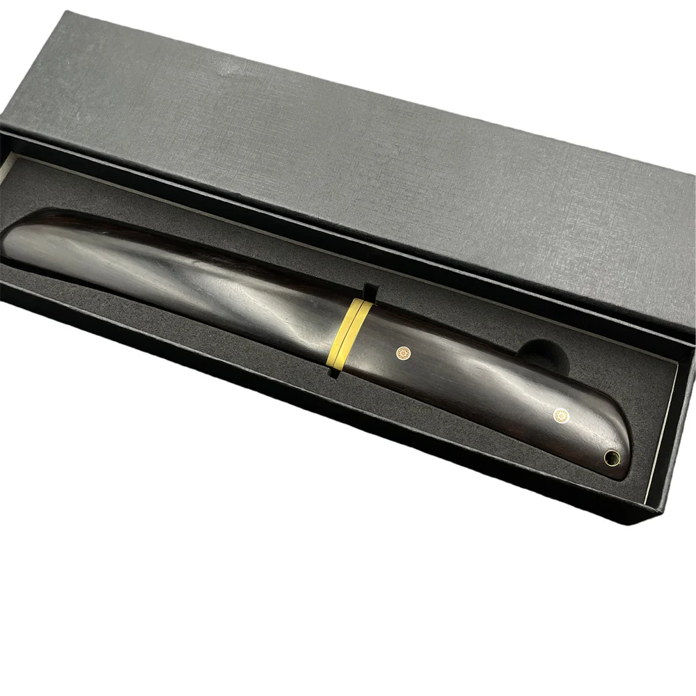 Damascus Blade Ebony Handles Tactical Hunting Knives, Camping Survival Tools, Portable Fruit Knives Everyday Carry with Gift Box