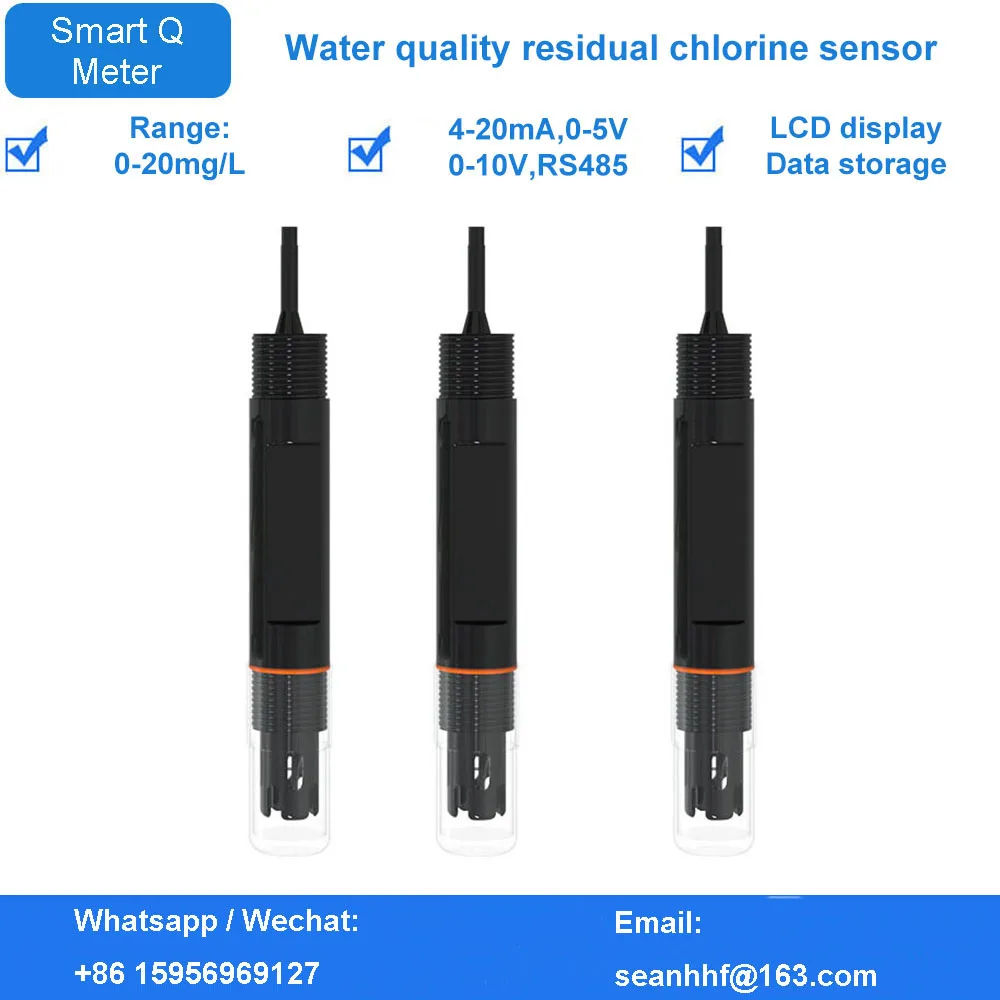 On-line residual chlorine detector controller industrial water quality tester ORP electrode probe sensor RS485 4-20MA