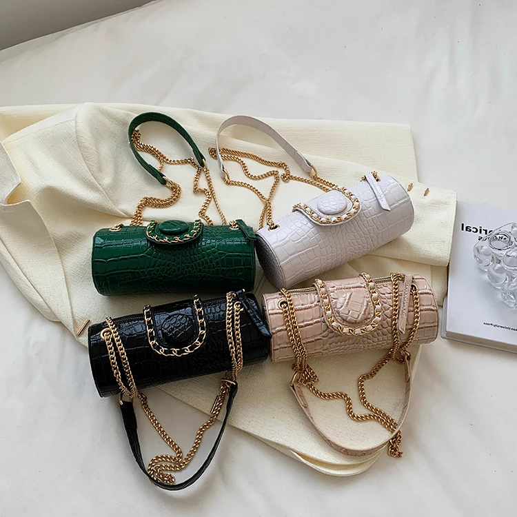 Designer Brand сумка женская Fashion Crocodile Print Cylinder Bag Chain Crossbody Shoulder Bags for Women Hot Selling