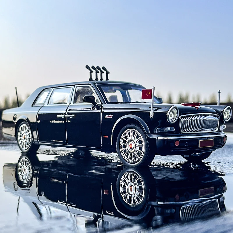 

1/24 HONGQI L5 Alloy Limousine Luxy Car Model Diecasts Metal Parade Vehicles Car Model Sound and Light Simulation Kids Toys Gift