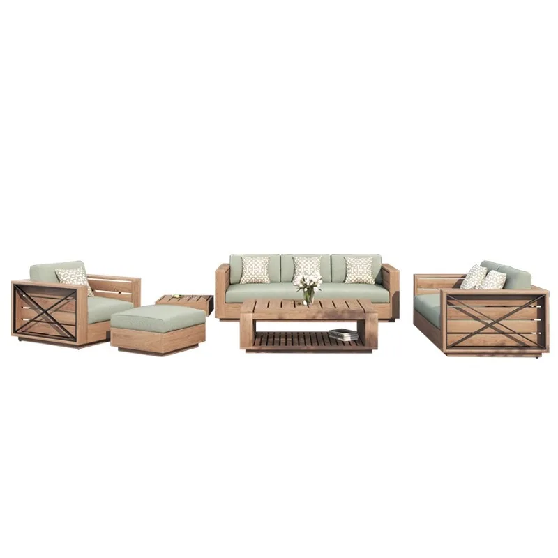 

Outdoor courtyard leisure sofa villa open-air balcony hotel B & B Nordic modern design solid wood furniture combination