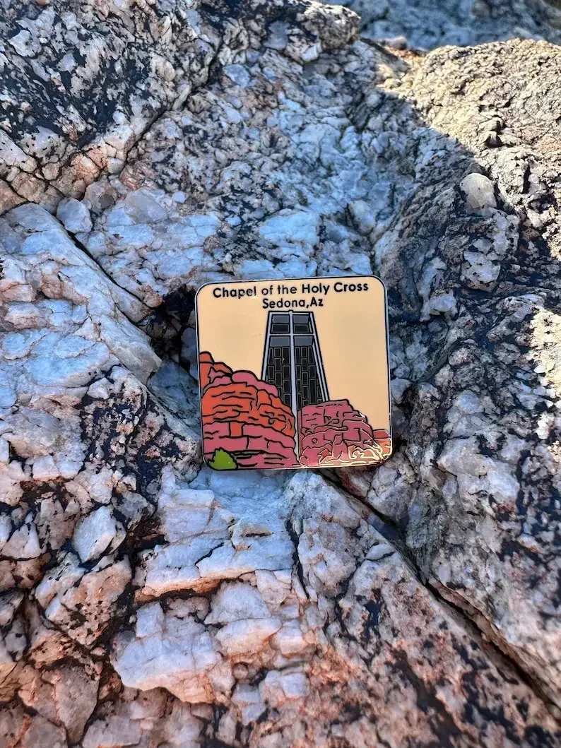 Chapel of the Holy Cross   Enamel Pin, Sedona Arizona  Gift for Hikers