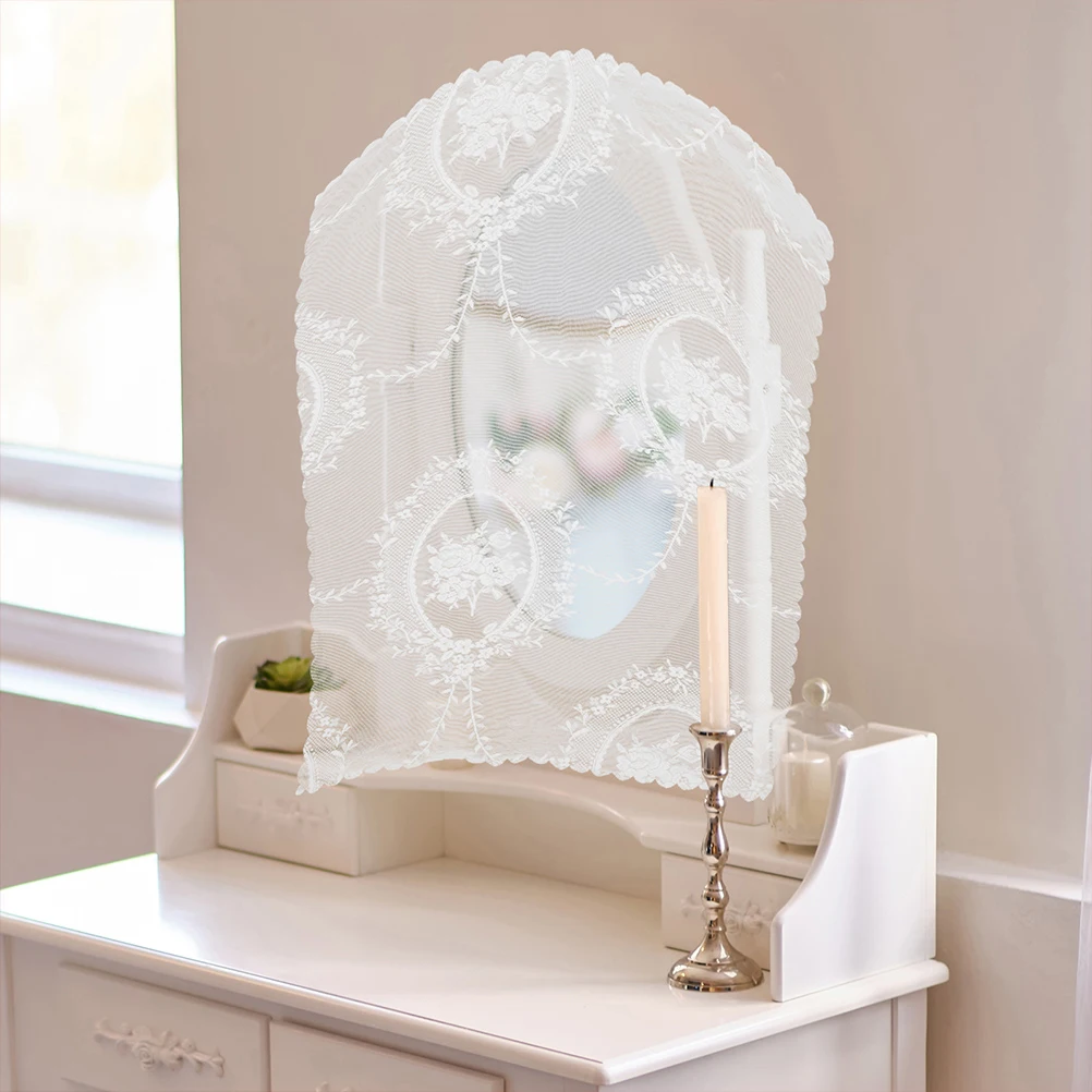 

2pcs Lace Vanity Covers Mirrors Cover White Round Tablecloth Doilies For Bedroom Dresser Nightstand Sofa Chair Headrest