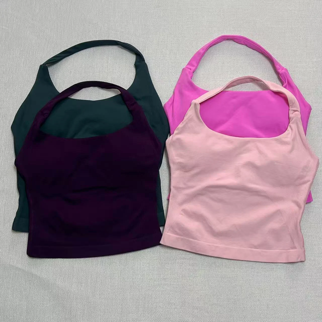 

Gym Sports Top Women Seamless Yoga Tank Longline Strappy Top Open Back Bra Sportswear Gym Clothing Running Workout Halter