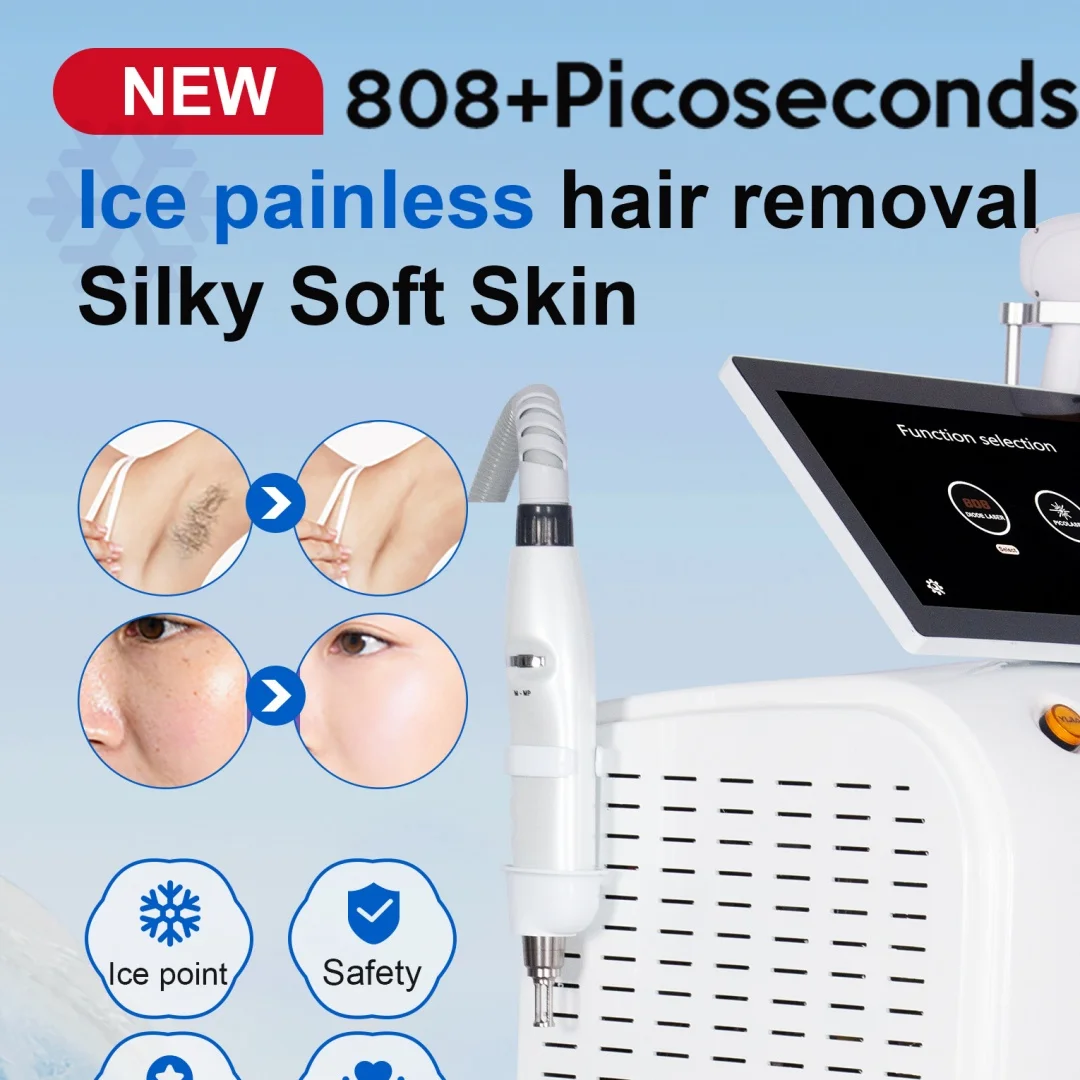 

808+Picoseconds 2IN1 Laser Machine - Ice Painless Hair Removal, Tattoo & Freckle Removal Beauty Device