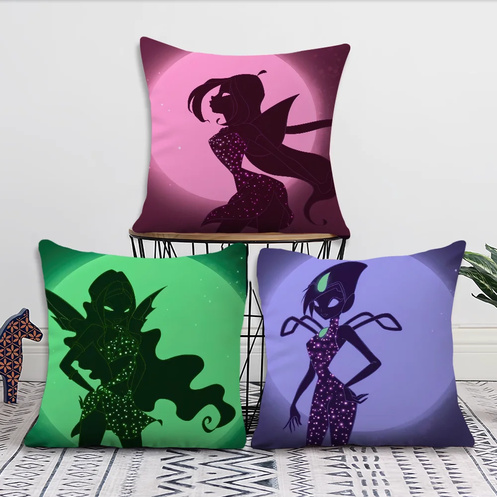 Anime Girl W-Winx Clubs pillow cover Sofa living Printing Decoration Room Home Office Coffee Shop Car Nordic Simplicity Cover