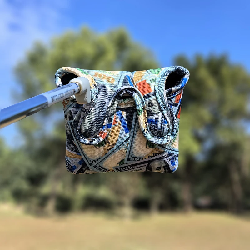 غلاف حماية لنادي الجولف من Dafacai بنمط الدولار رقم 1 غلاف رأس خشبي مربع 1 غطاء قضيب دفع مغناطيسي شخصي #6