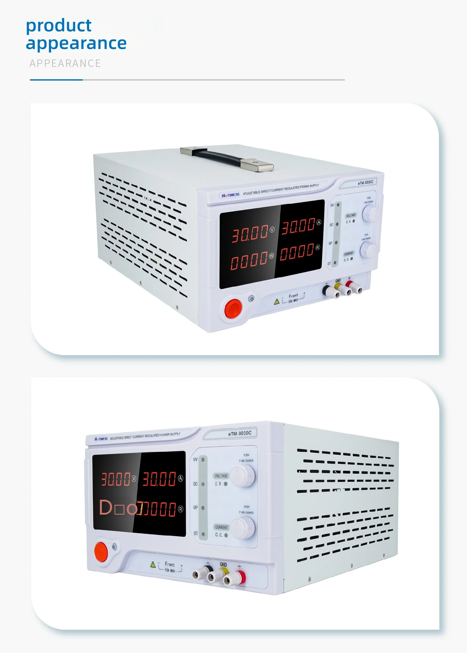 Fuente de alimentación programable de CC de 1KW, control de corriente y voltaje preciso ajustable en laboratorio