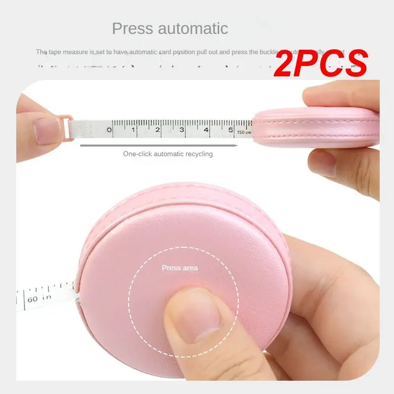 2PCS Measure Ruler Measure Measuring Garment Length Portable Leather 1.5m Sewing Supplies Retractable Ruler Soft Scale Clear