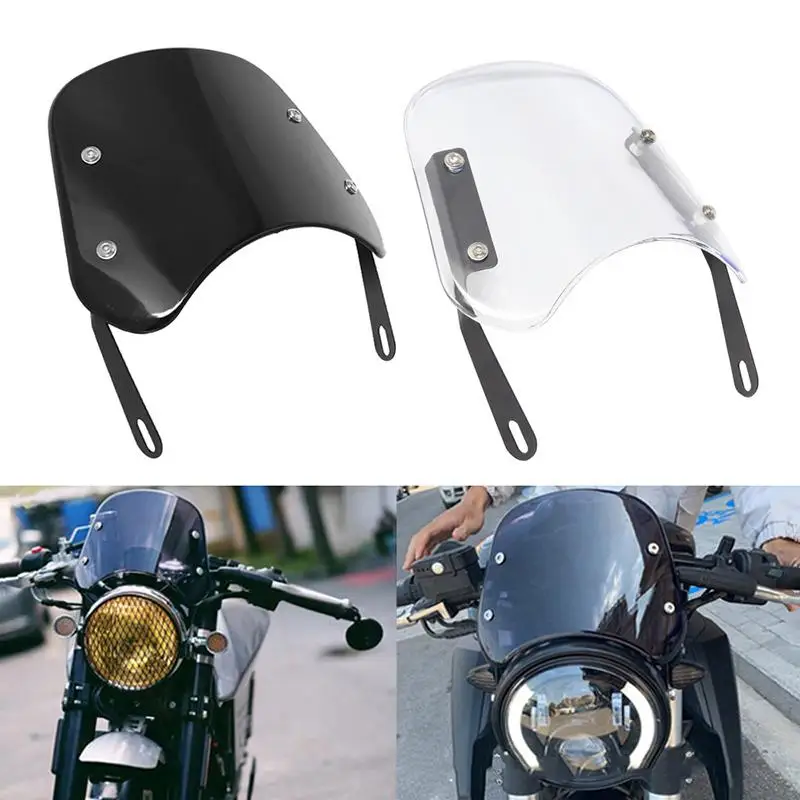 New-Motorcycle Headlight Windshield Wind Deflector Windscreen Universal For The Most Models