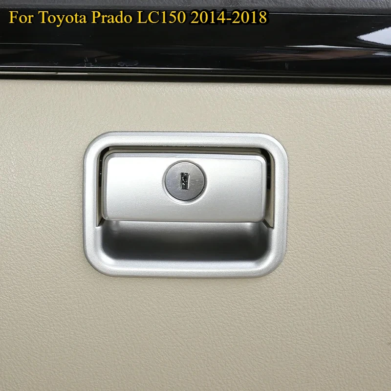 

For Toyota Land Cruiser Prado FJ150 150 LC150 2014-18 ABS Silver Car Glove Box Switch Frame Cover Trim Sticker Car Accessories