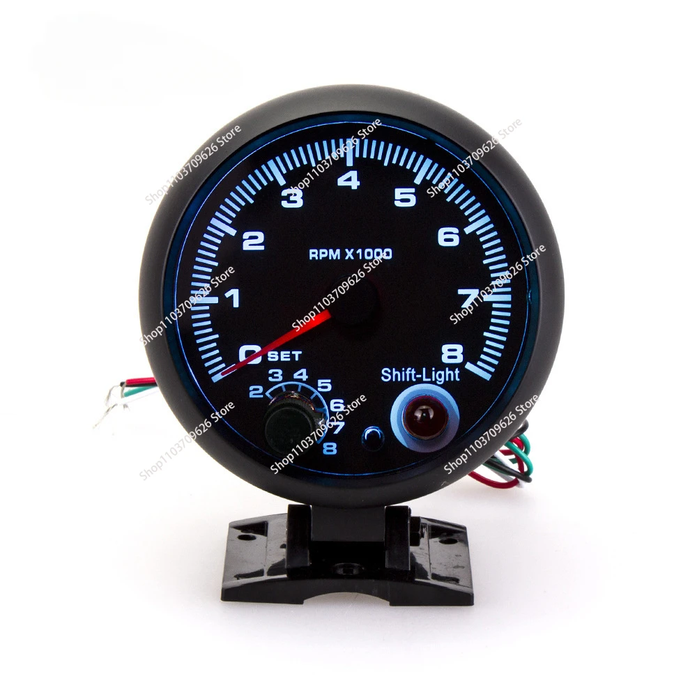 Cross-border hot-selling 12V automotive general blue light pointer tachometer Tachometer automotive refit tachometer