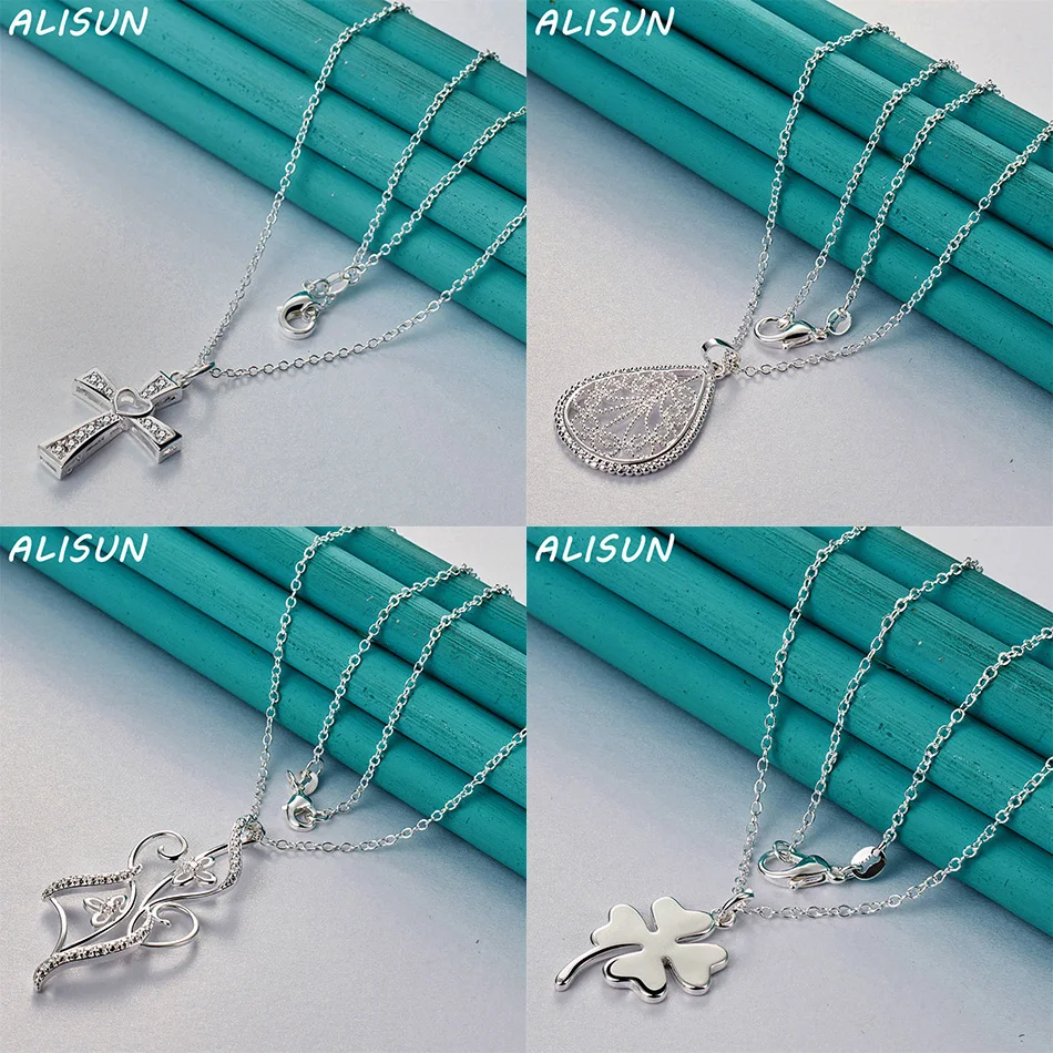 

ALISUN 40-75cm 925 Sterling Silver Design Pendant Necklace For Women Men Charm Trend Birthday Gifts Fashion Party