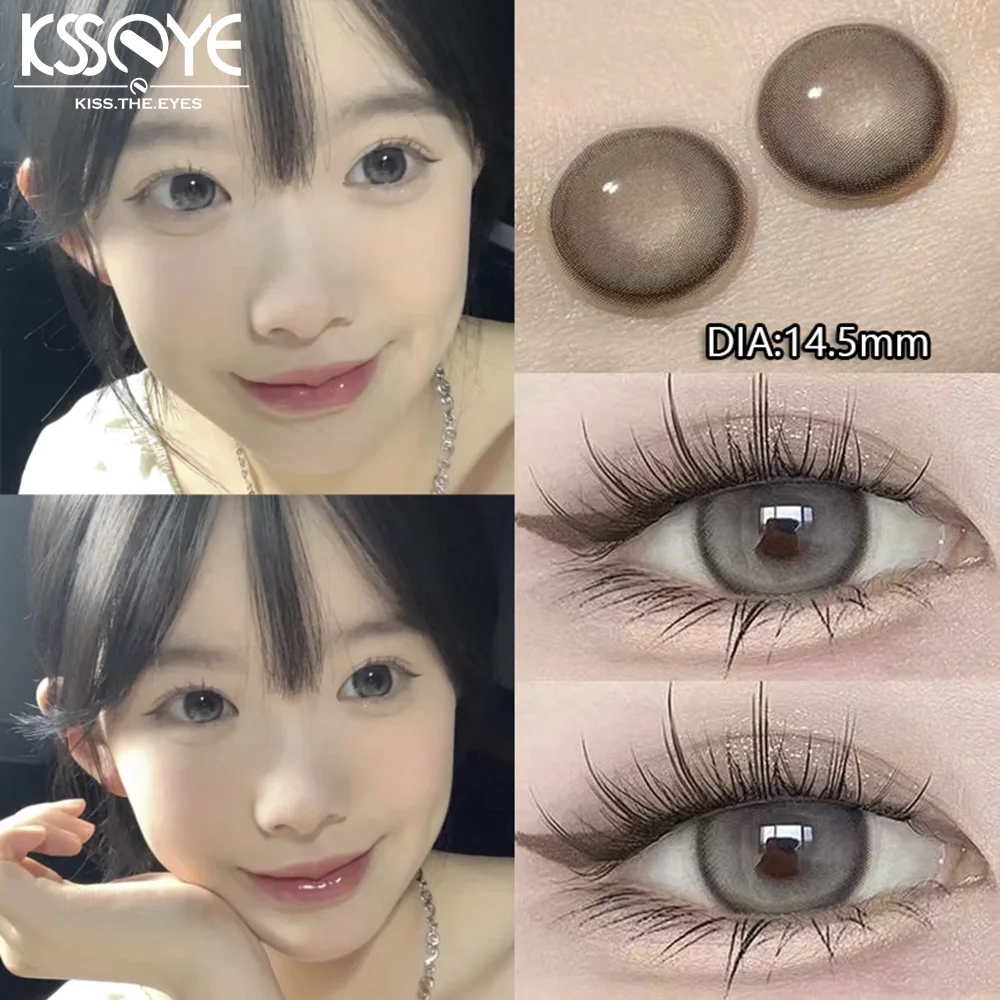 KSSEYE 2Pcs New Eyes Color Contact Lenses with Myopia Diopter Natural Eyes Color Lenses Beautiful Pupil Yearly Use Fast Shipping