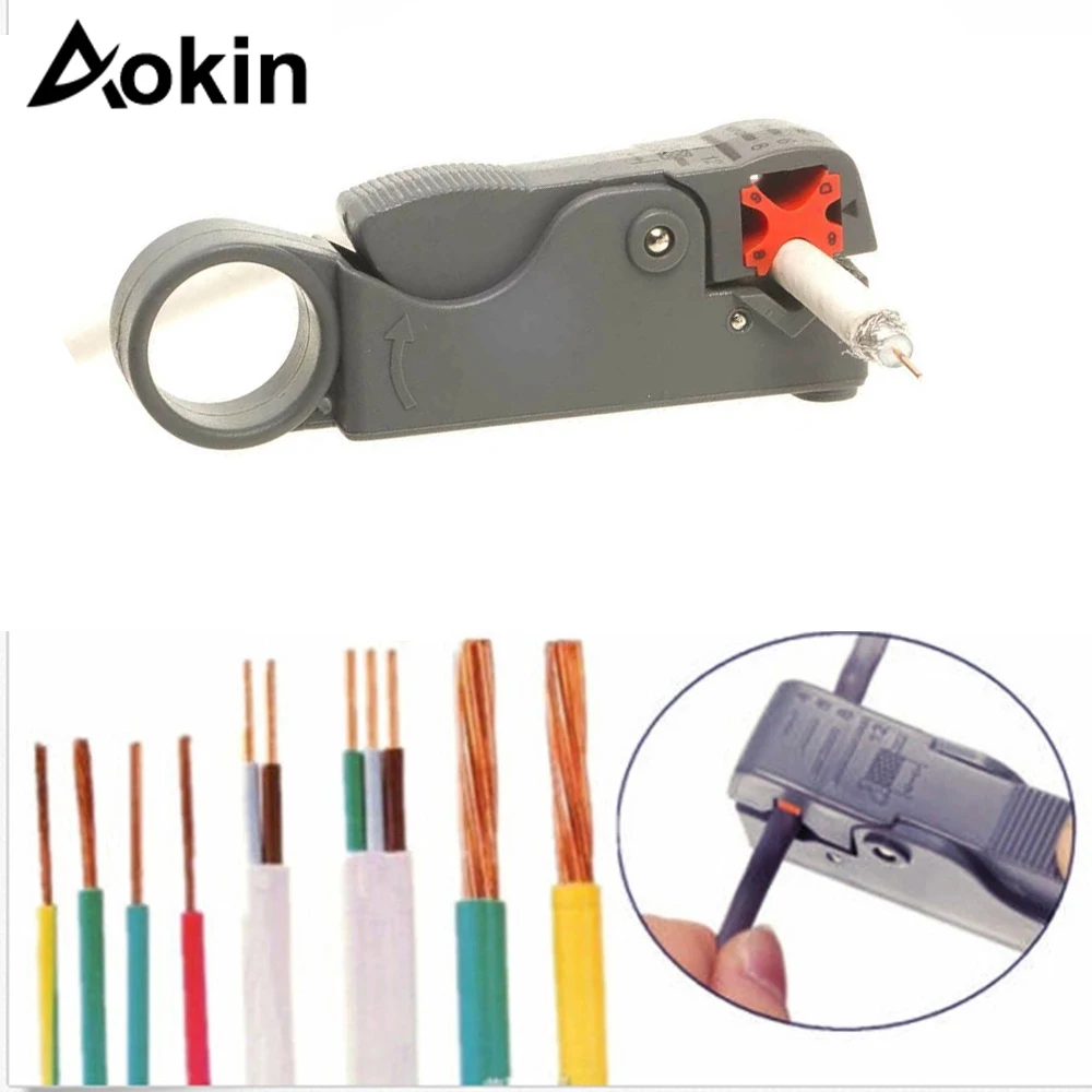 Automatische Abisolieren Zangen Rotary Koaxialkabel Draht Kabel Stripper Messer Draht Abisolieren Crimpen Zangen RG59 RG6 RG7 RG11 Reparatur Werkzeug