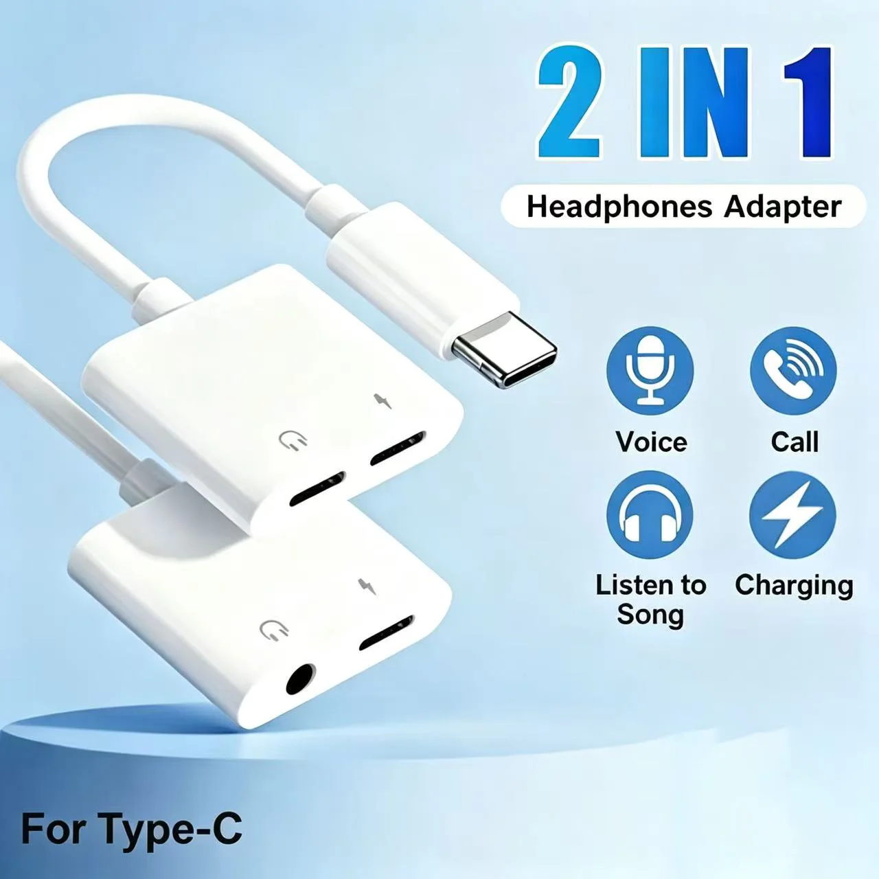

2 in 1 Type C to 3.5mm Jack OTG Adapter Fast Charging Audio Converter Support Mic Headphone Compatible with Huawei Honor All Typ