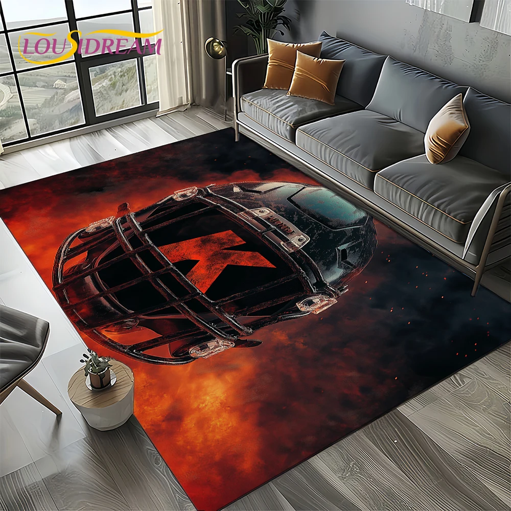 2025 Rugby Field Rugby American Football Cartoon Rug for Living Room Bedroom Home Sofa Decoration,Area Rug Non-slip Floor Mat