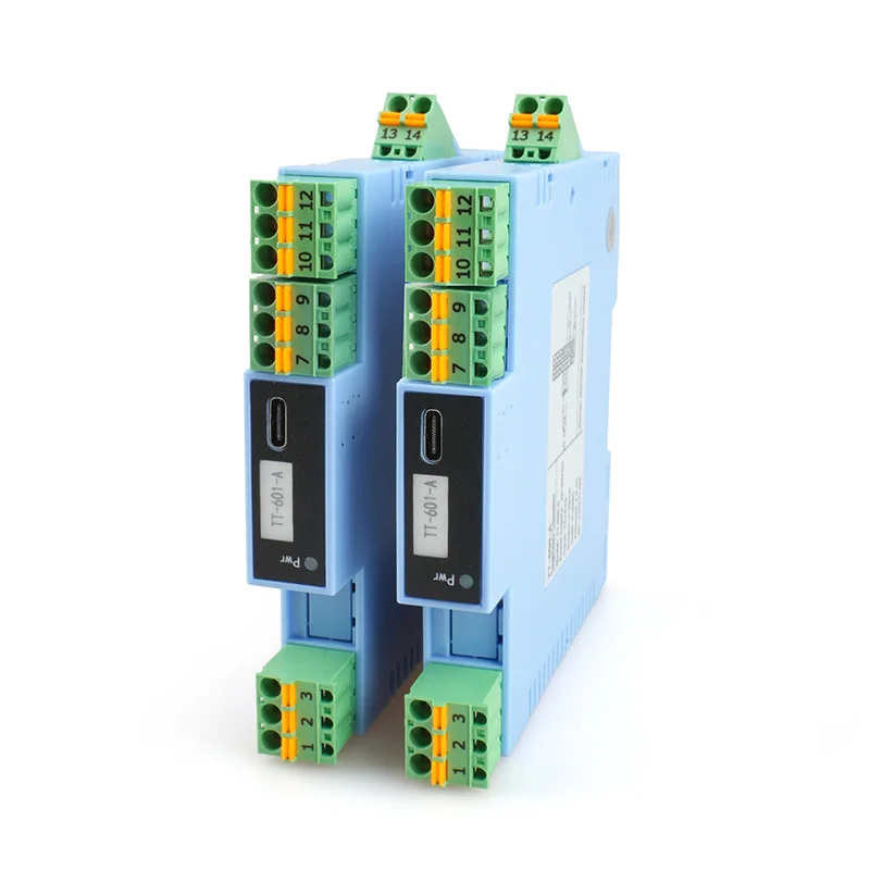 

2025 TT-601 Industrial Temperature Transmitter 4-20mA Din Rail 1 Input 2 Output ABS Plastic Customized OEM ODM Support