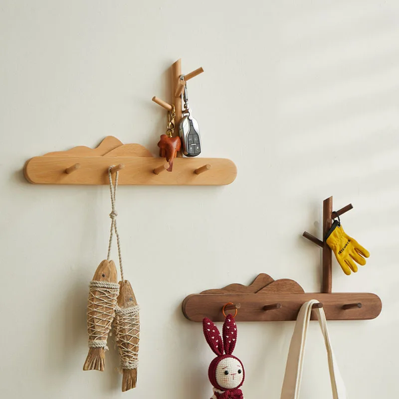 

Creative Solid Wooden Tree Branch Coat Rack Wall Hangers for Hanging Clothes Keys Hats Holder Livingroom Entrance Hall Furniture