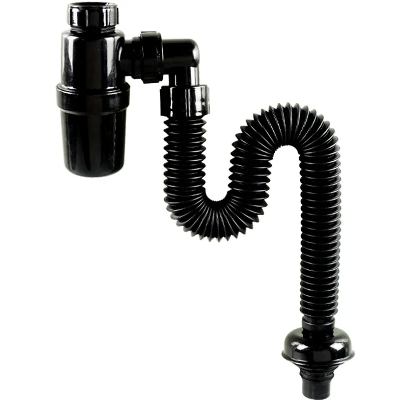 Basin Deodorant Drain Pipe Black Drain Set Sink Basin Drain Pipe Wall Row