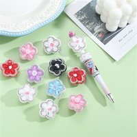 WH Beautiful Blue Beading Material Flowers New Handmade Loose Bead Ballpoint Pen Mobile Phone Chain Beading Pen Material