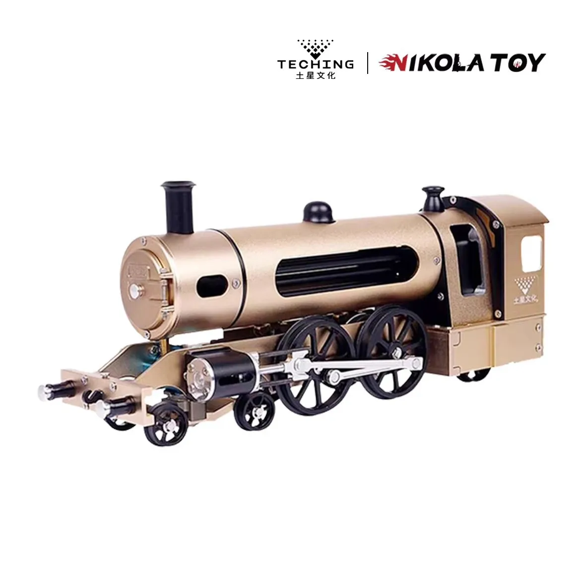 Saturn Culture Two Wheel Steam Train Engine Model Assembly Toy
