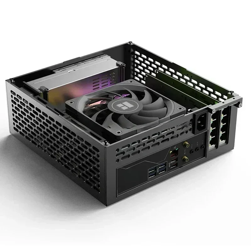 Hot sales 1U Power Supply Itx Chassis With Double Chamfer 5 Litre A24-V5 Dual Slot Single Display