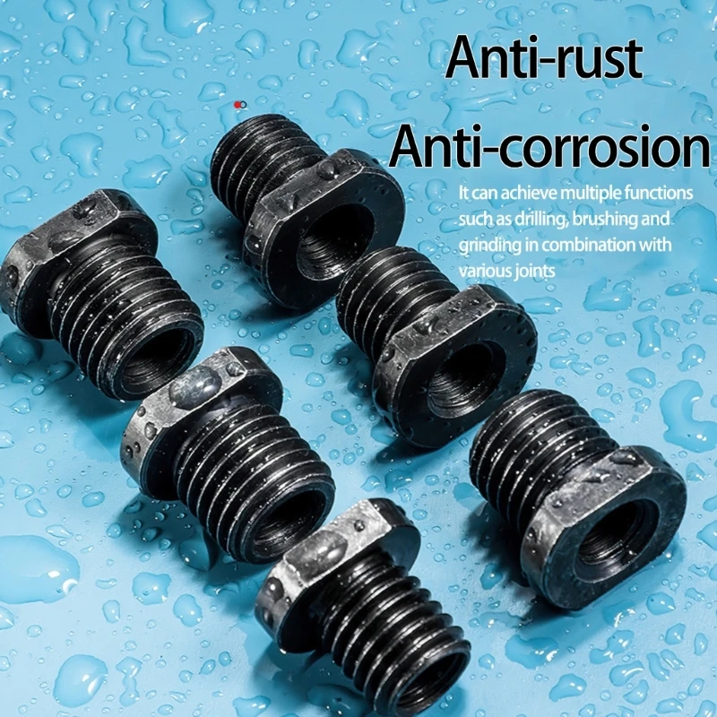 Adattatore per attacco smerigliatrice angolare da 2 pezzi, da M10 a M14/M16, connettore interfaccia lucidatrice a cambio rapido nero Pratico convertitore filettato