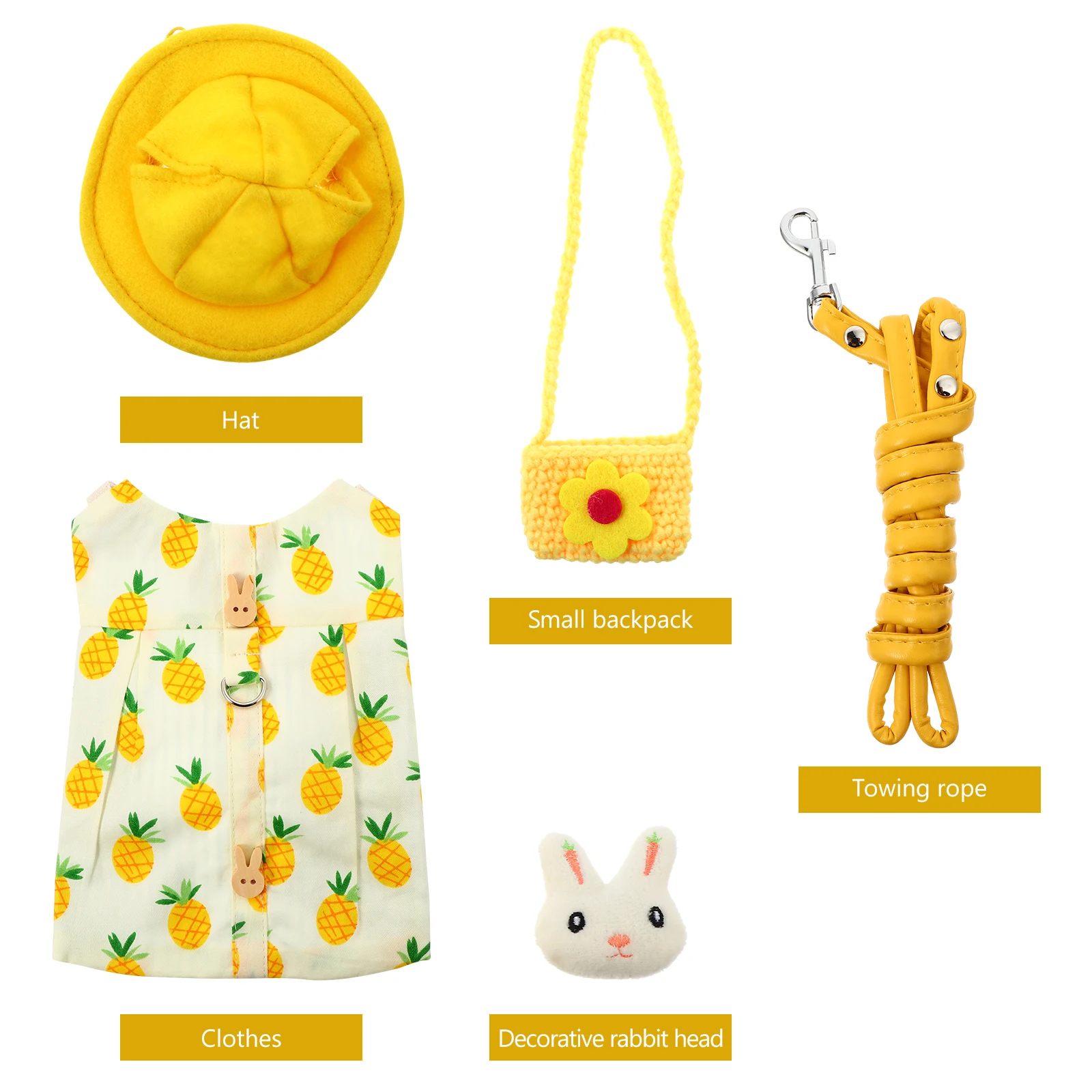 

1 set Pet Rabbit Set With Soft Cotton Material Comfortable For Squirrel Cartoon Style Lovable Pattern Full Neck Stomach