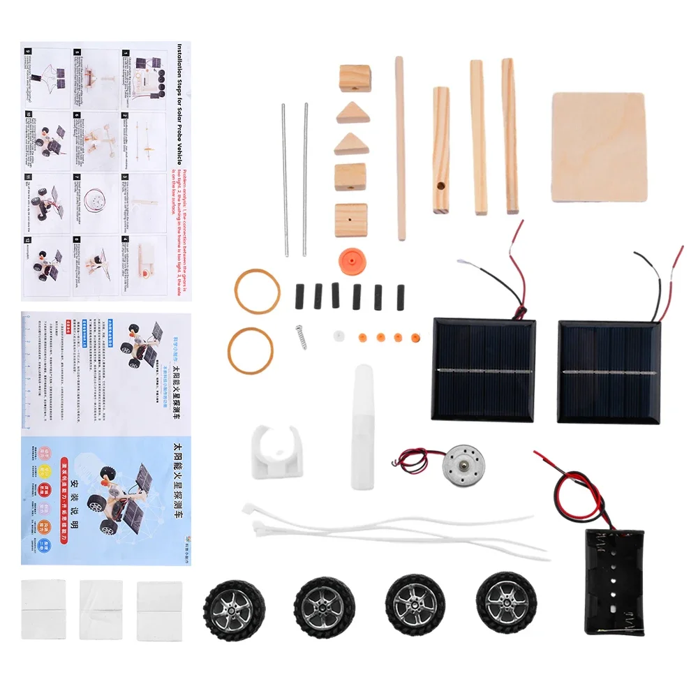 Wooden DIY Solar Remote Control Racing Car Model Diy Maker Kit Children's Assembly Creative Toy Gift Science Project