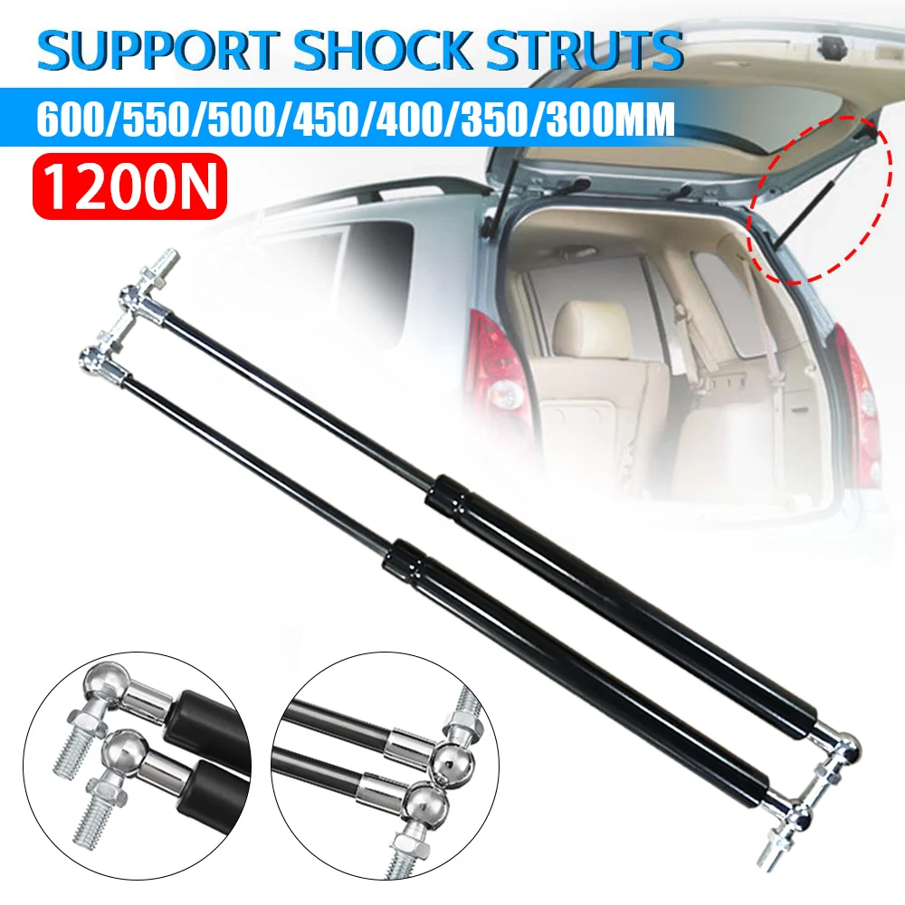 2Pcs 1200N Universal 300/350/400/450/500/600mm Gas Strut Bars Gas Support Boot Bonnet Hatches Boat Bus Car Doors Windows