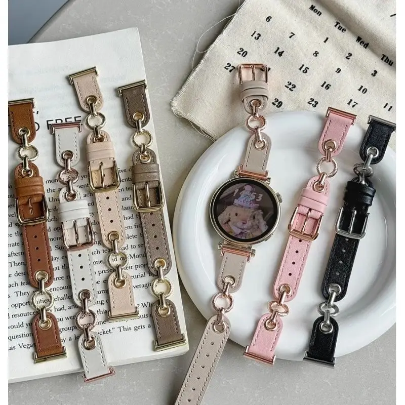 Couro de couro fino de metal adequado para pulseiras HW Watch Fit3/Fit4 e pulseiras HW Band 8/9/10NFC feitas à mão