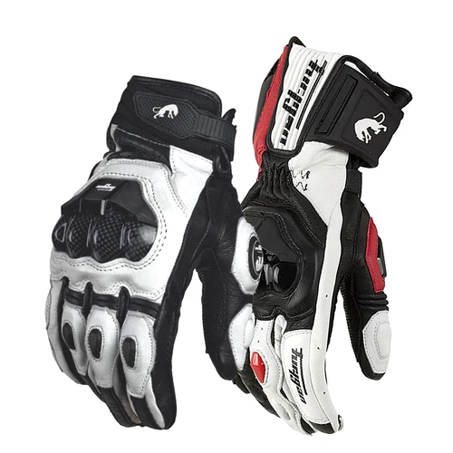 Guantes de cuero para motocicleta y Motocross, Guantes para montar al aire libre a prueba de viento para hombre, Guantes para Moto Luvas, equipo de protección para Motociclismo