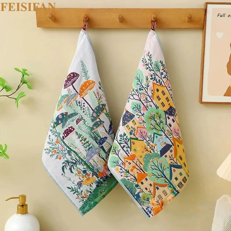34*40cm 4 Ply Pure Cotton Gauze Dish Towels Quick Dry Decorative Hand Towel Multi-scene Kitchen Bathroom Household Textile